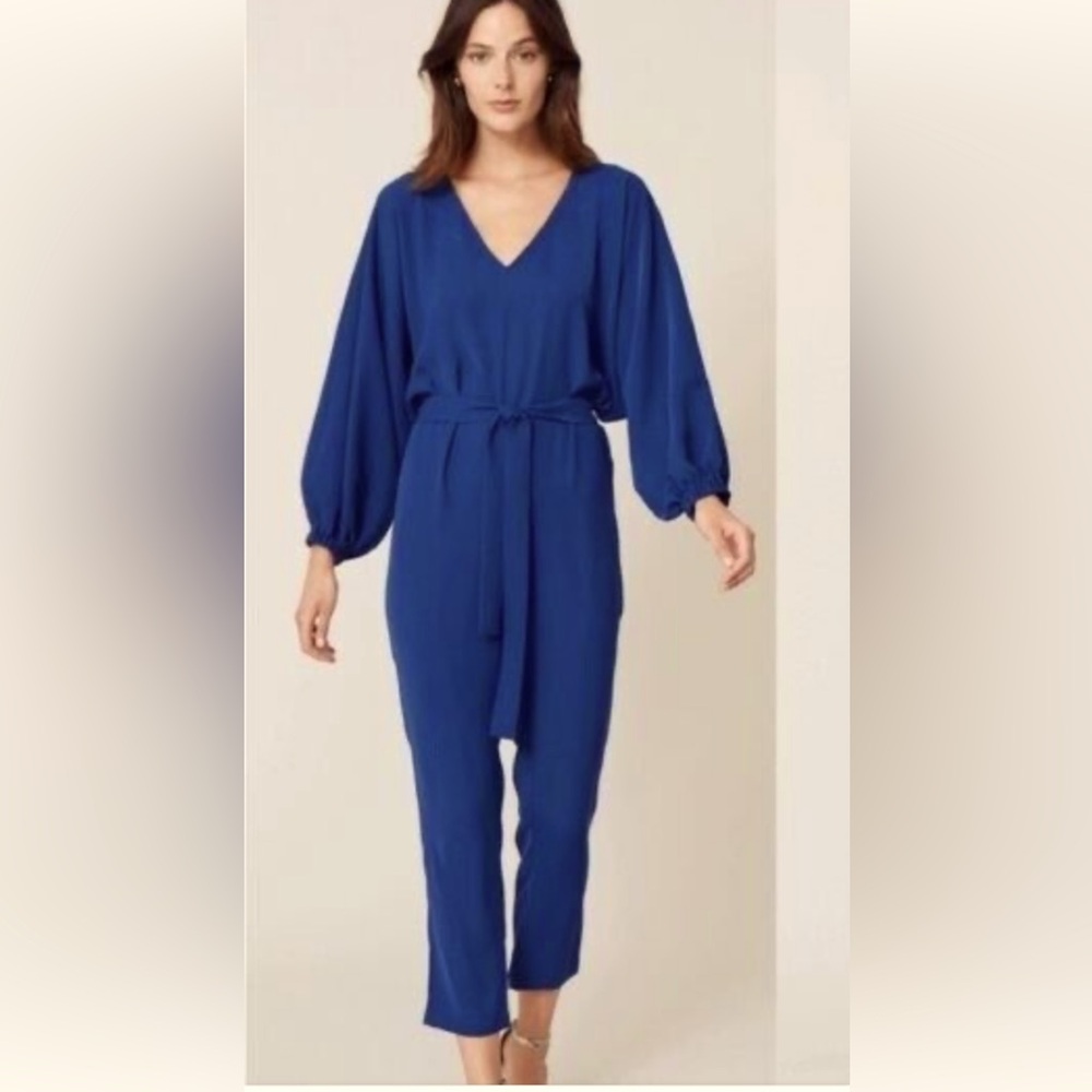 Amanda Uprichard long sleeve blue pantsuit jumpsuit sz P